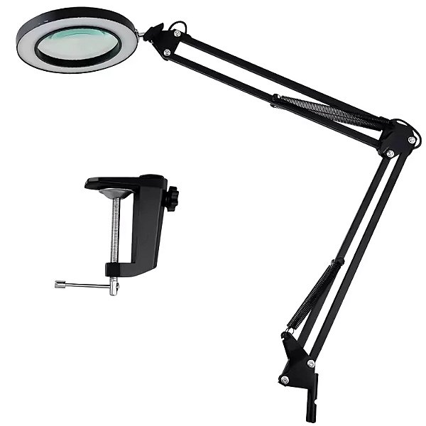 Luminária de mesa Led Lupa Articulada 3 tonalidades