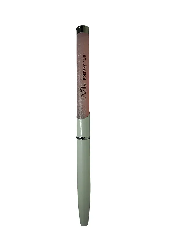 Pincel Kolinsky de Cerdas Naturais Branco c/ Cristais N.10 - King Nails
