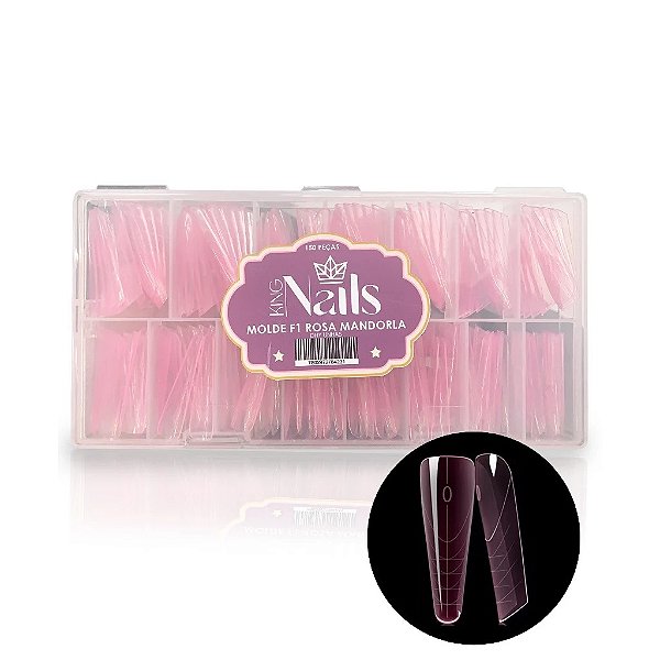 Molde F1 Rosa Mandorla 150 unidades - King Nails