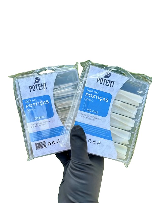 Postiças Nail Art Extra C potent com 100Un