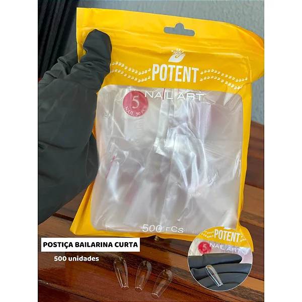 Postiça Nail Art Bailarina Curta com 500Un - Potent Nails