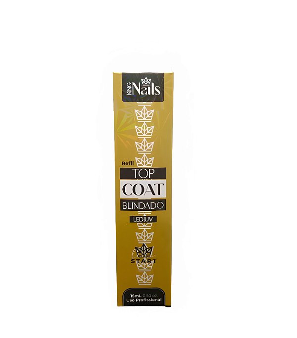 Refil Top Coat Blindado Led/Uv 15ml Ultra Fino c/ Anvisa - King Nails