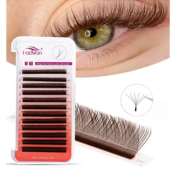 Cílios Fadvan 6D W 0.07D Mix 8-14mm MARROM