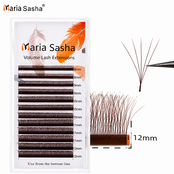 Cilios Maria Sasha 5DW 0.07D Marrom (Brown) 0.07D 7-12MIX