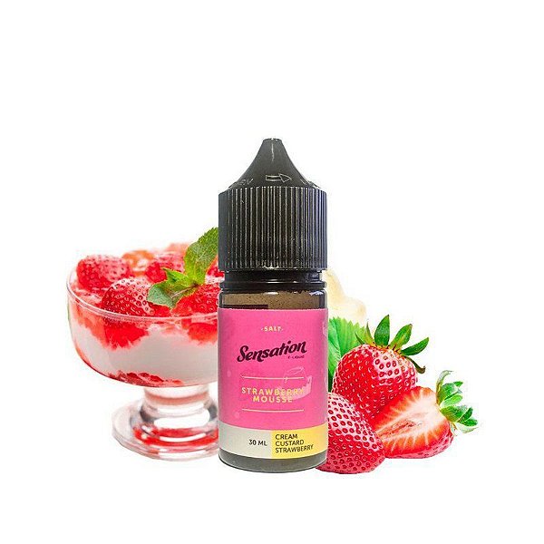 Líquido Salt Nicotine - Sensation - Strawberry Mousse - Nic Salt - 30ml