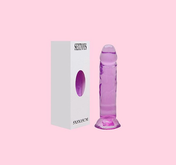 Dildo Silicone Lilás com Ventosa 14,8 x 3cm