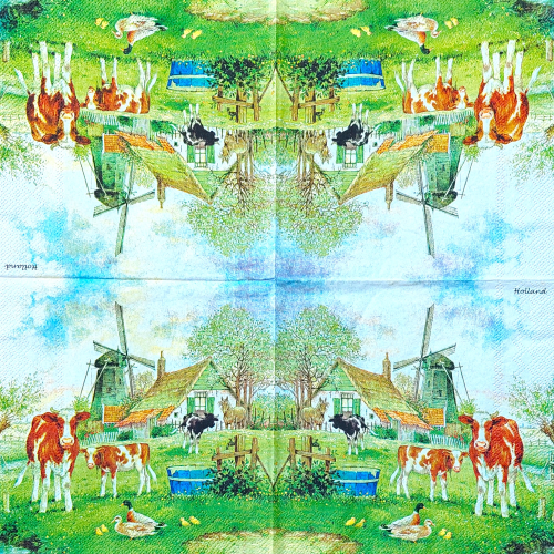 Guardanapo para Decoupage Vintage 33x33 Fazenda Holandesa JCV Hunnik