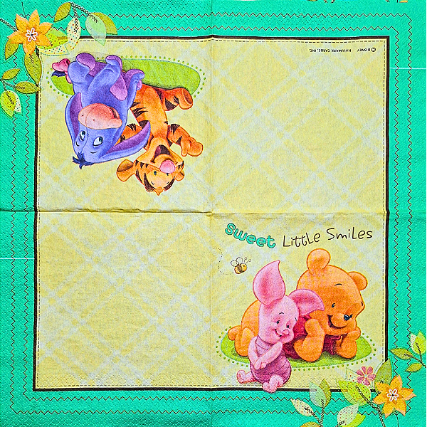Guardanapo para Decoupage 33x33 Ursinho Pooh