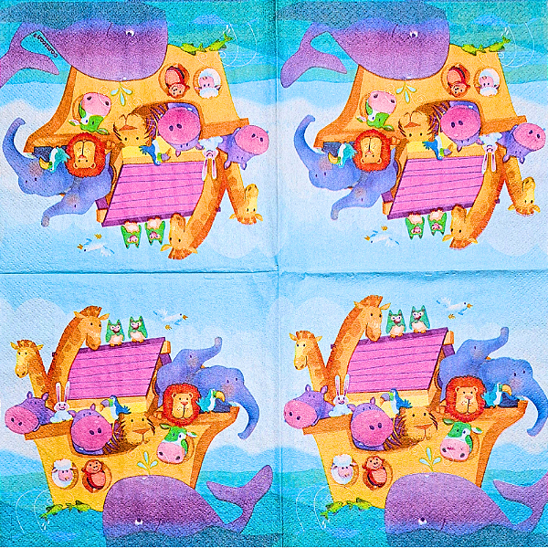 Guardanapo para Decoupage 33x33 Arca de Noé