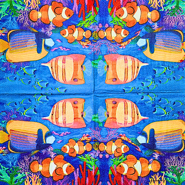 Guardanapo para Decoupage 33x33 Peixes