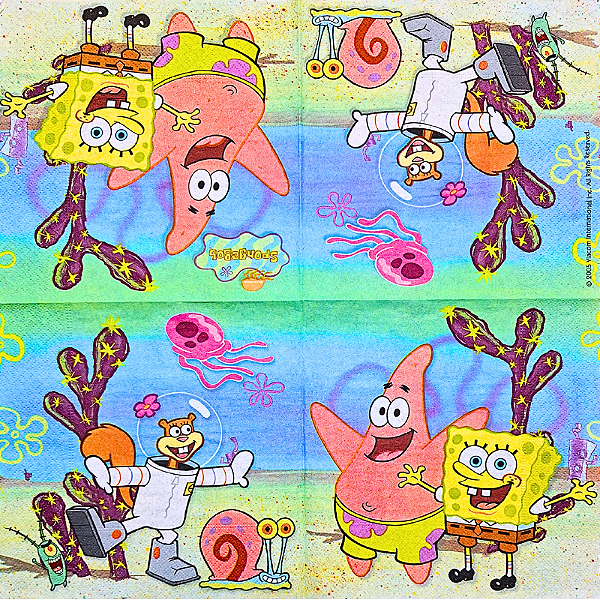 Guardanapo para Decoupage 33x33 Bob Esponja