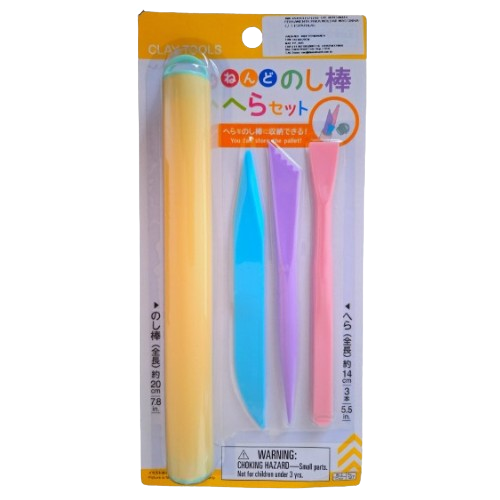 Kit com 3 Espátulas e Case para Artesanato Biscuit Confeitaria