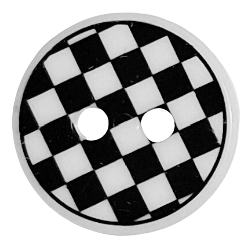 Botão de Plástico para Artesanato 35mm 2 Furos com 4 Unidades Xadrez