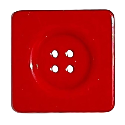 Botão de Plástico para Artesanato 25mm 4 Furos com 6 Unidades Quadrado