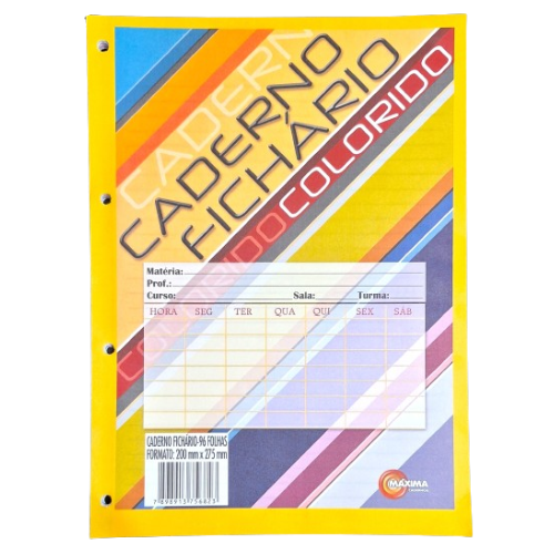 Refil para Fichário com 96 Folhas 200x275mm Colorido Máxima