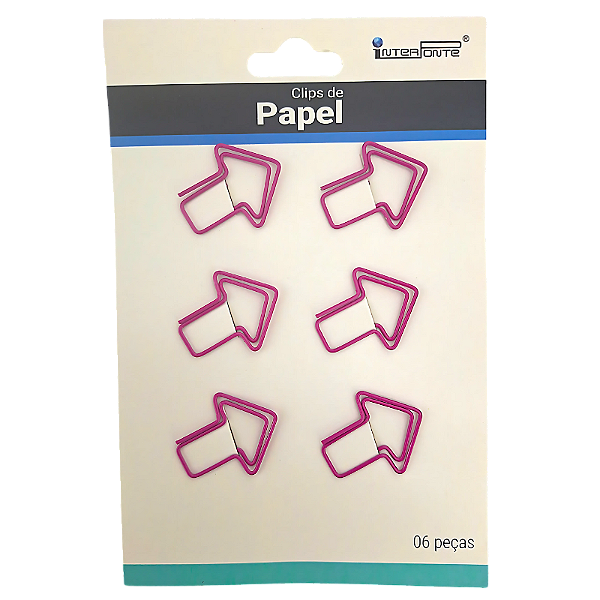 Clipe de Papel Decorativo Seta com 6 Unidades