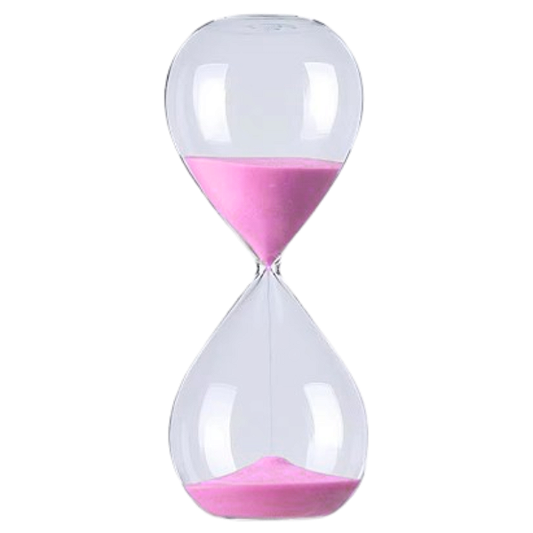 Ampulheta de Vidro Vintage 15 Minutos Rosa