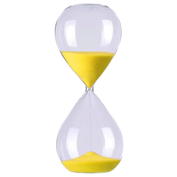 Ampulheta de Vidro Vintage 15 Minutos Amarelo