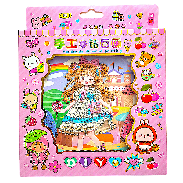 Kit de Pintura de Diamante 5D com Moldura Kawaii Chibi Anime Modelo 4