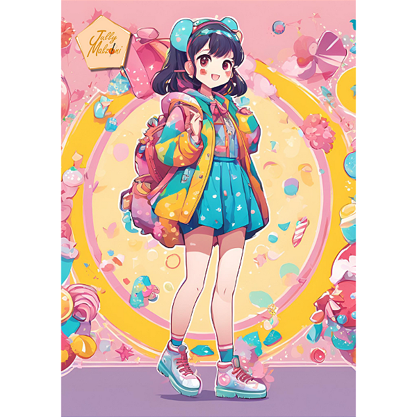 Kit Digital Kawaii Chibi Anime 50 Imagens A4