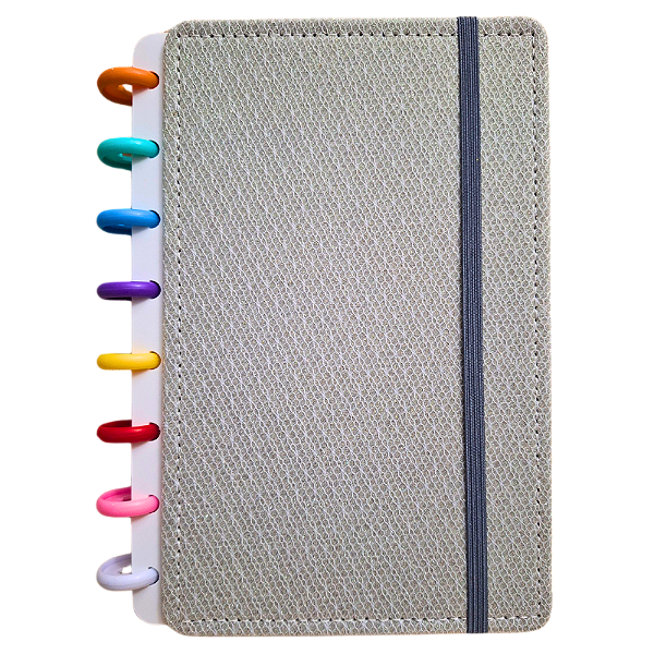 Caderno de Disco A5 Capa Dura 80 Folhas Prata