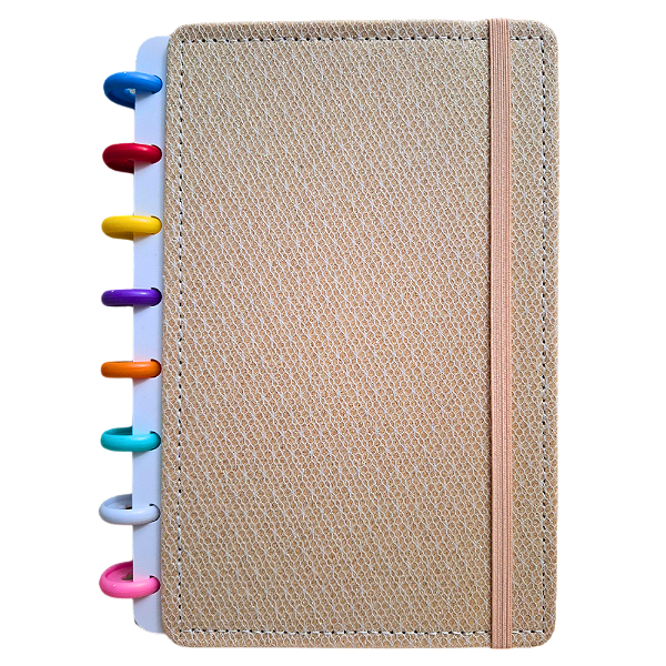 Caderno de Disco A5 Capa Dura 80 Folhas Dourado
