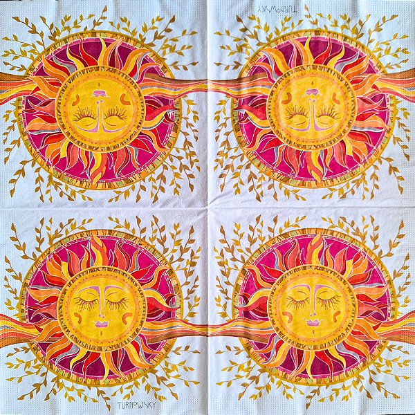 Guardanapo para Decoupage 33x33 Mandala Sol