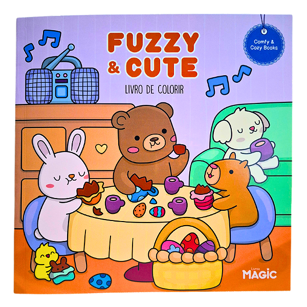 Livro de Colorir com 24 Desenhos Fuzzy & Cute
