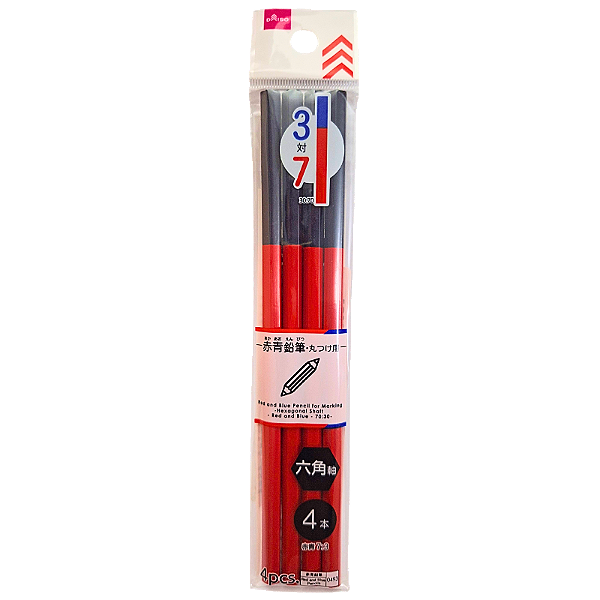 Lápis Técnico Bicolor Vermelho e Azul 70:30 Daiso