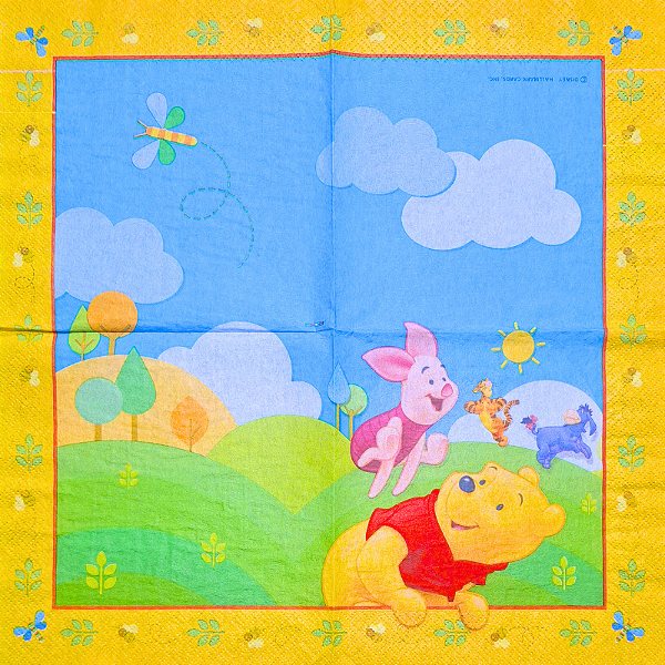 Guardanapo para Decoupage 33x33 Ursinho Pooh e Amigos
