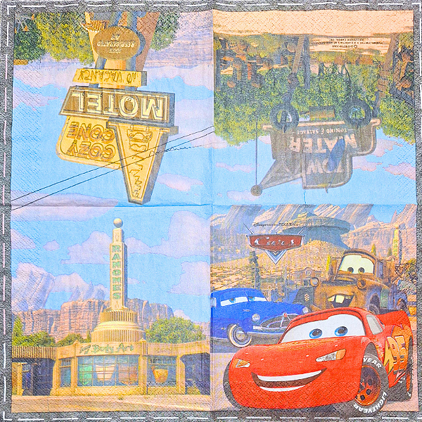 Guardanapo para Decoupage 33x33 Carros Disney