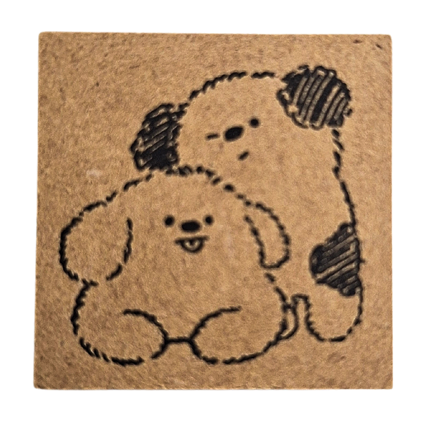 Carimbo para Scrapbook 3cm x 3cm Cachorrinhos Kawaii