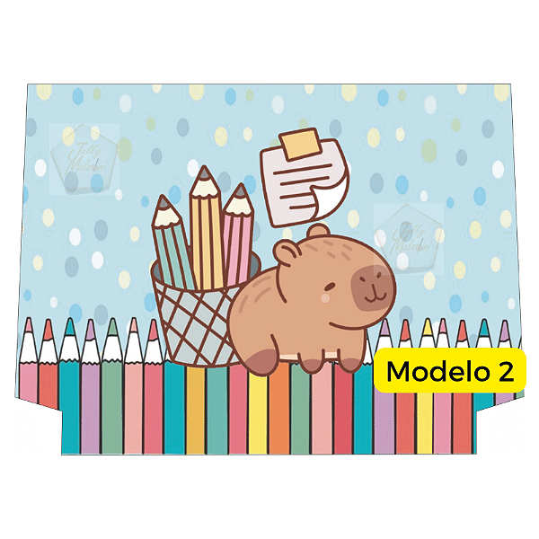 Recorte Sublimado Necessaire Tradicional Tema Capivara Modelo 2