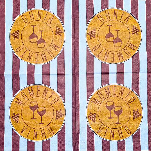Guardanapo para Decoupage 33x33 Momento Vinho