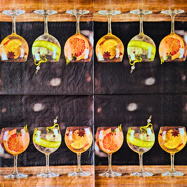 Guardanapo para Decoupage 33x33 Taças