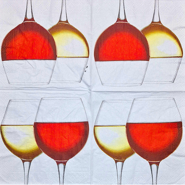 Guardanapo para Decoupage 33x33 Taças de Vinho