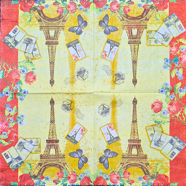 Guardanapo para Decoupage 33x33 Torre Eiffel