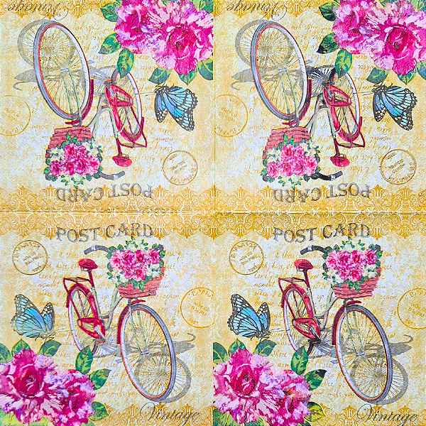 Guardanapo para Decoupage 33x33 Cartão Postal Vintage