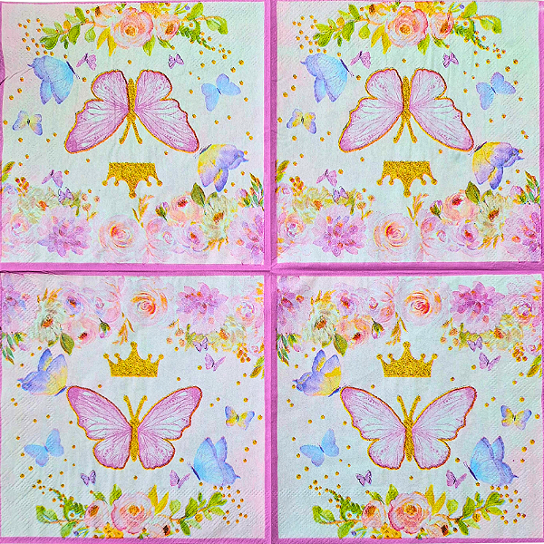 Guardanapo para Decoupage 33x33 Borboleta Real