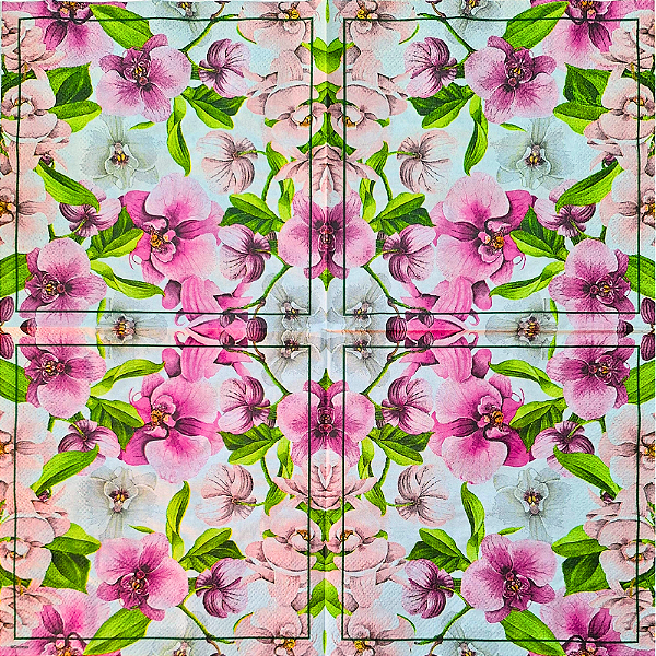Guardanapo para Decoupage 32.5x32.5 Orquídea Phalaenopsis