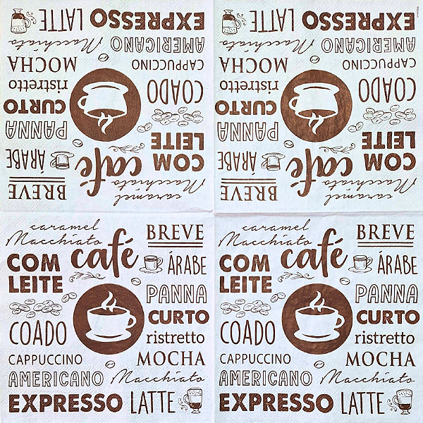 Guardanapo para Decoupage 32.5x32.5 Café