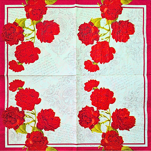Guardanapo para Decoupage 32.5x32.5 Rosas Vintage