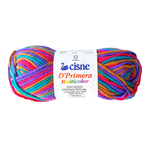 Novelo de Lã Tricô Crochê 40g 84m Cisne D'Primera Multicolor 701 Coats