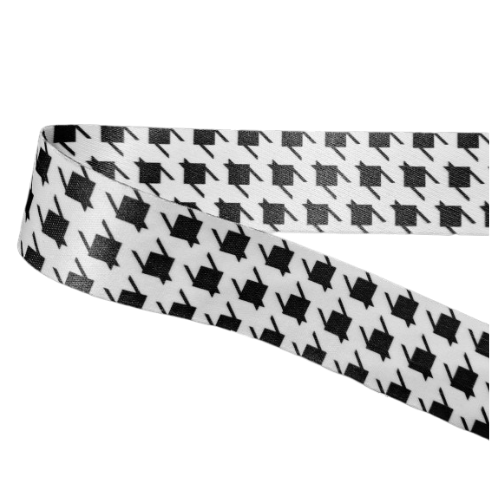 Alça Acetinada 40mm para Bolsa 1 Metro Pied de Poule Preto e Branco