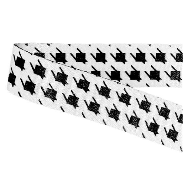 Alça para Bolsa 30mm de Cetim 1 Metro Pied de Poule Preto e Branco