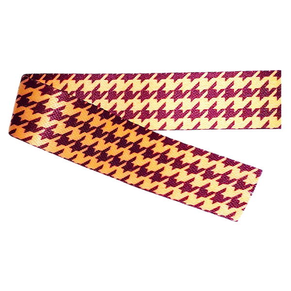 Alça para Bolsa 30mm de Cetim 1 Metro Pied de Poule Vinho Bege