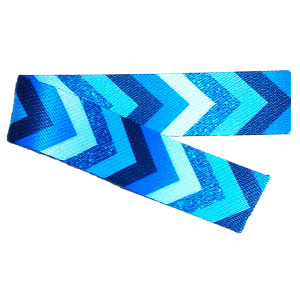 Alça para Bolsa 30mm de Cetim 1 Metro Chevron Azul