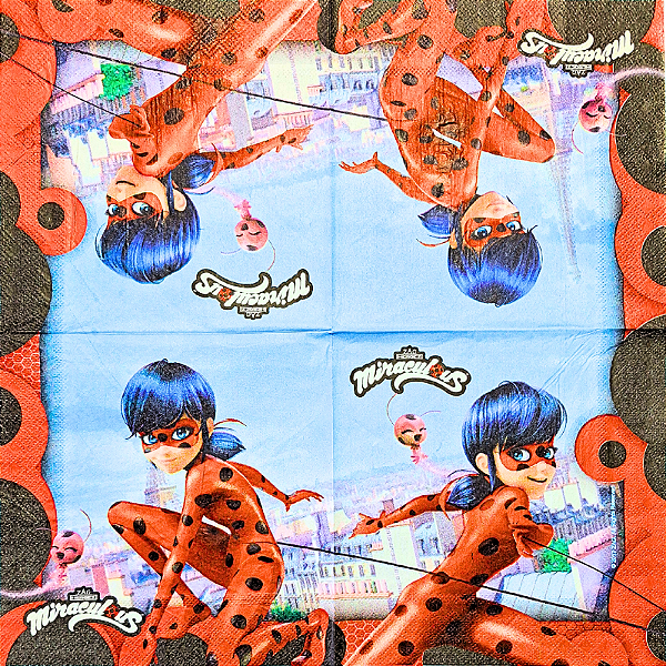 Guardanapo para Decoupage 33x33 Miraculous Ladybug