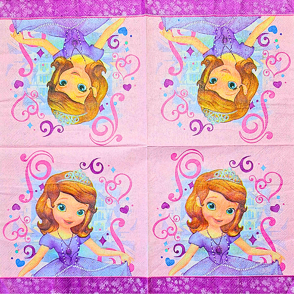 Guardanapo para Decoupage 33x33 Princesa Sofia
