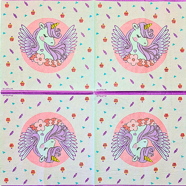 Guardanapo para Decoupage 33x33 Unicórnio Modelo 2